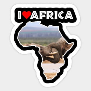 I Love Africa Elephant Tug of War Sticker